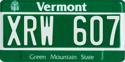 VT license plate XRW607