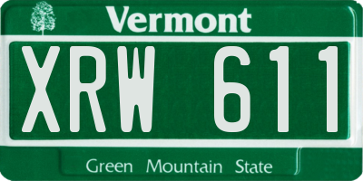 VT license plate XRW611