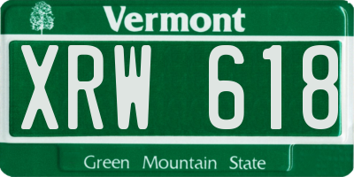 VT license plate XRW618