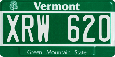 VT license plate XRW620