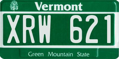 VT license plate XRW621