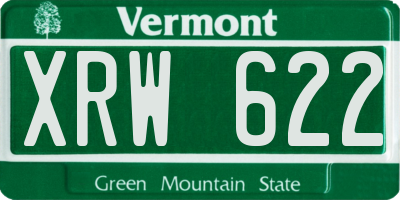 VT license plate XRW622