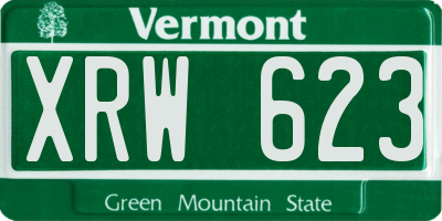VT license plate XRW623