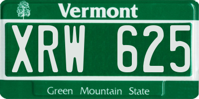 VT license plate XRW625