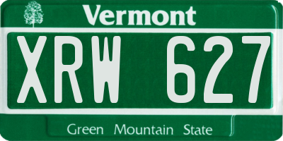 VT license plate XRW627