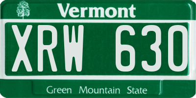 VT license plate XRW630