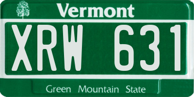 VT license plate XRW631