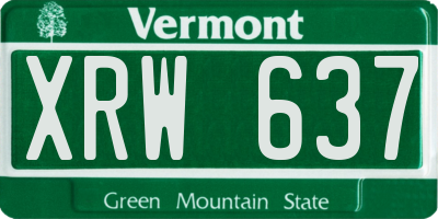 VT license plate XRW637