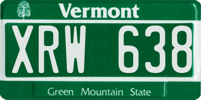 VT license plate XRW638