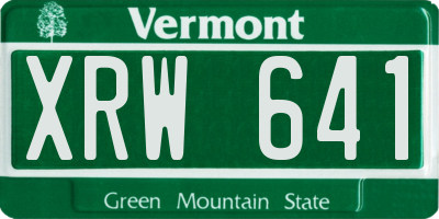 VT license plate XRW641