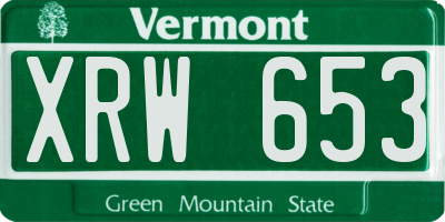 VT license plate XRW653