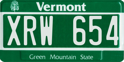 VT license plate XRW654