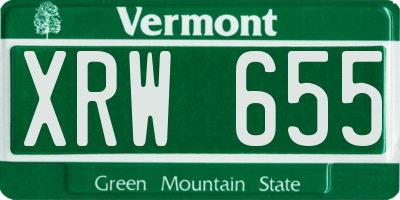 VT license plate XRW655