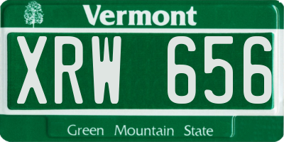 VT license plate XRW656