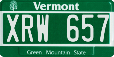 VT license plate XRW657