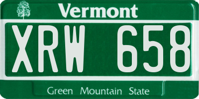 VT license plate XRW658
