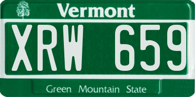VT license plate XRW659