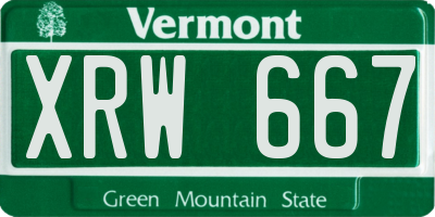 VT license plate XRW667