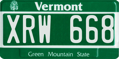 VT license plate XRW668