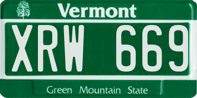 VT license plate XRW669