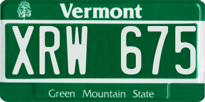 VT license plate XRW675