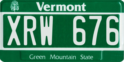 VT license plate XRW676