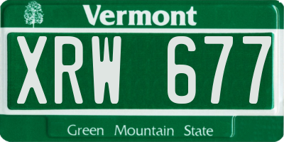 VT license plate XRW677
