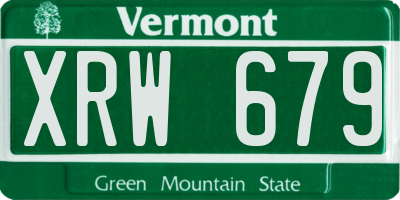 VT license plate XRW679