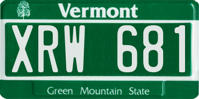 VT license plate XRW681