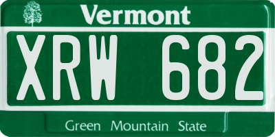 VT license plate XRW682