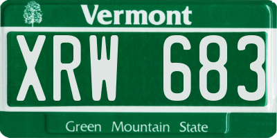 VT license plate XRW683