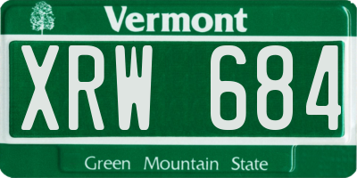 VT license plate XRW684