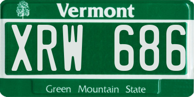 VT license plate XRW686
