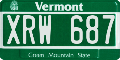 VT license plate XRW687