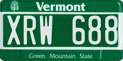 VT license plate XRW688