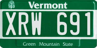 VT license plate XRW691