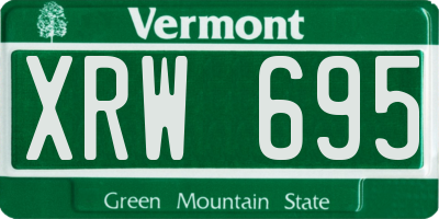 VT license plate XRW695