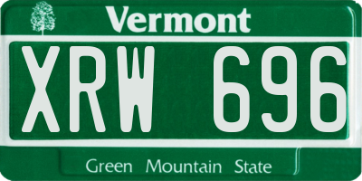 VT license plate XRW696