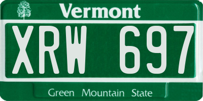 VT license plate XRW697