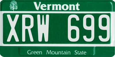VT license plate XRW699