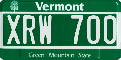 VT license plate XRW700