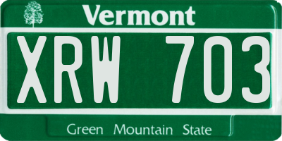 VT license plate XRW703