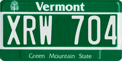 VT license plate XRW704