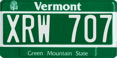 VT license plate XRW707