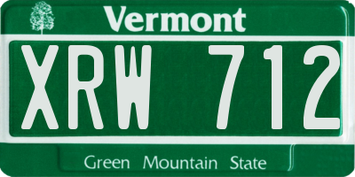 VT license plate XRW712