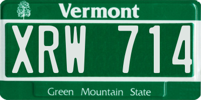 VT license plate XRW714