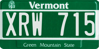 VT license plate XRW715