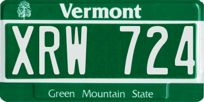 VT license plate XRW724