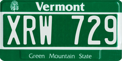 VT license plate XRW729