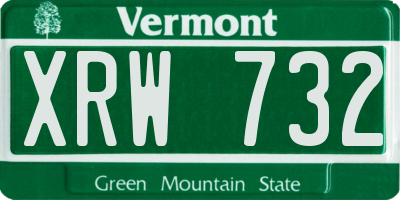 VT license plate XRW732